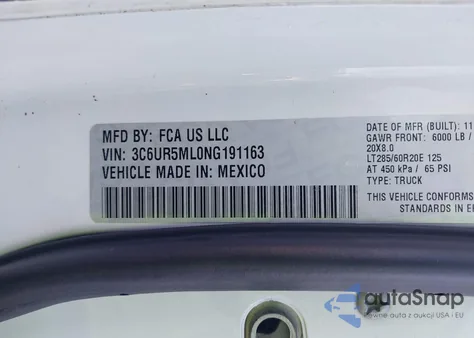 2022 Ram 2500 Big Horn 4X4 6'4' Box from USA, damaged, VIN 3C6UR5ML0NG191163